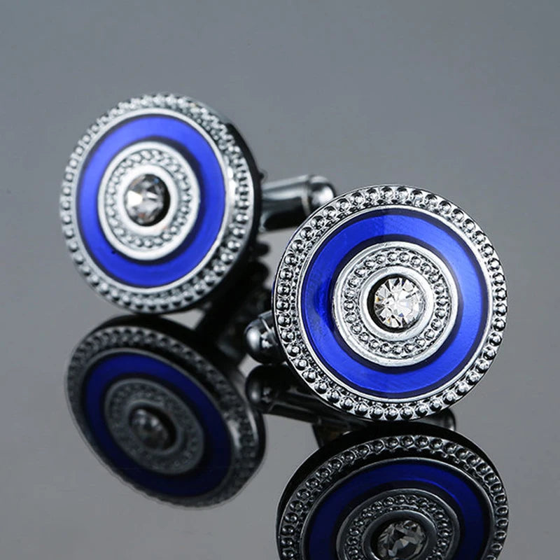 Designer Men's French Luxury Crystal Zircon Cufflink
