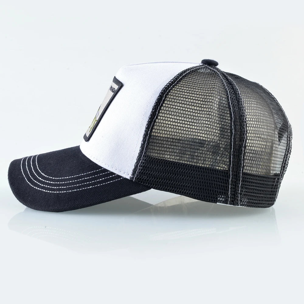 Trucker Caps With Panda Patch Breathable Mesh Snapback Baseball Cap