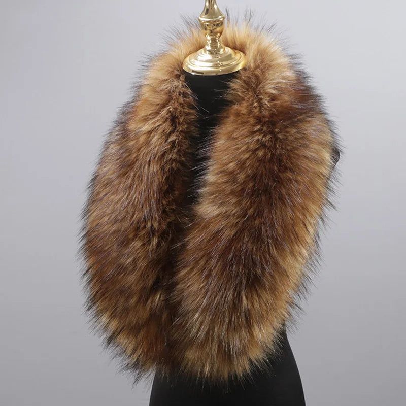 Faux Fox Fur Collar Trim For Hoods/Parkas/Coat Decor Scarves