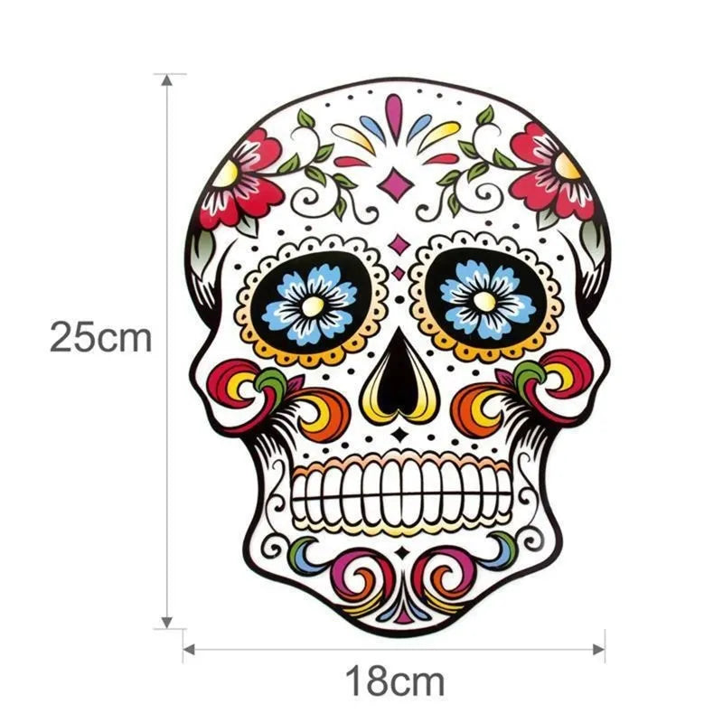 Skull Heat Transfer Patch Mexican Day of The Dead