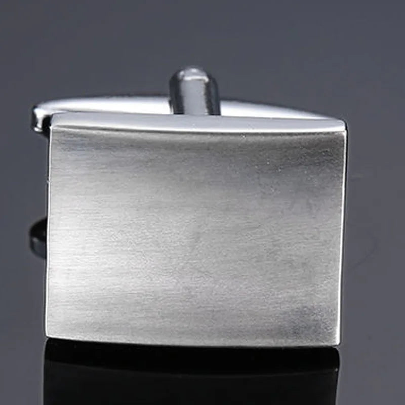 Classic design men's French shirt cuff button high quality copper silvery metallic Black Enamel CuffLinks