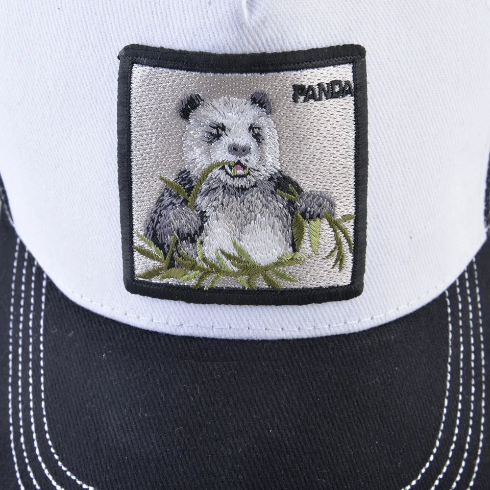 Trucker Caps With Panda Patch Breathable Mesh Snapback Baseball Cap