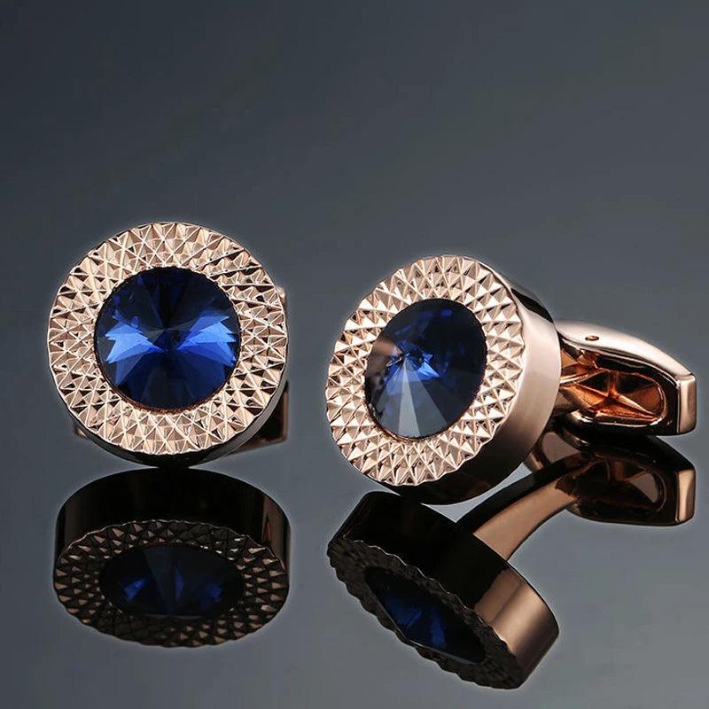 Designer Men's French Luxury Crystal Zircon Cufflink
