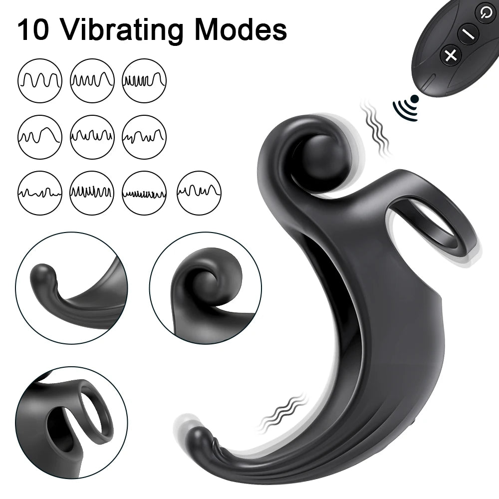 Vibrating Lock Ring With Remote Control Clitoris Stimulation