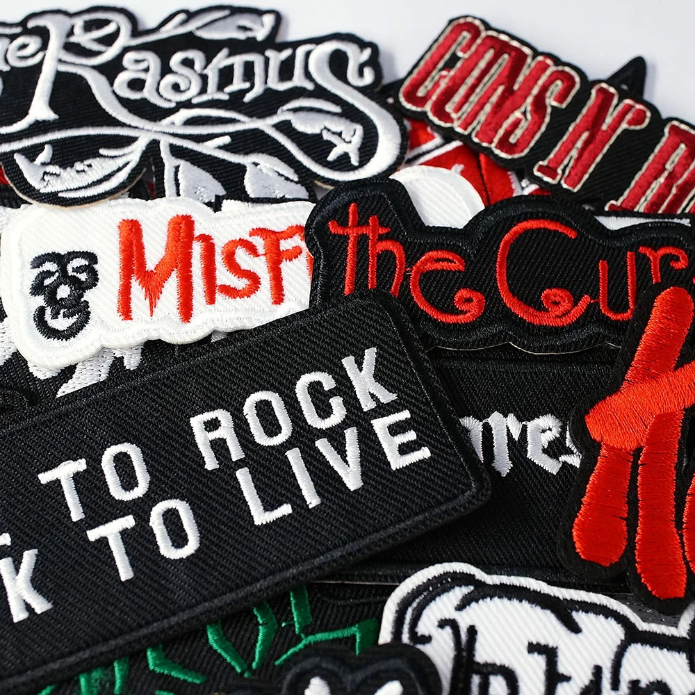 25Pcs/Lot Iron On Rock Band Patches Embroidered Applique Fabric DIY Garment Apparel
