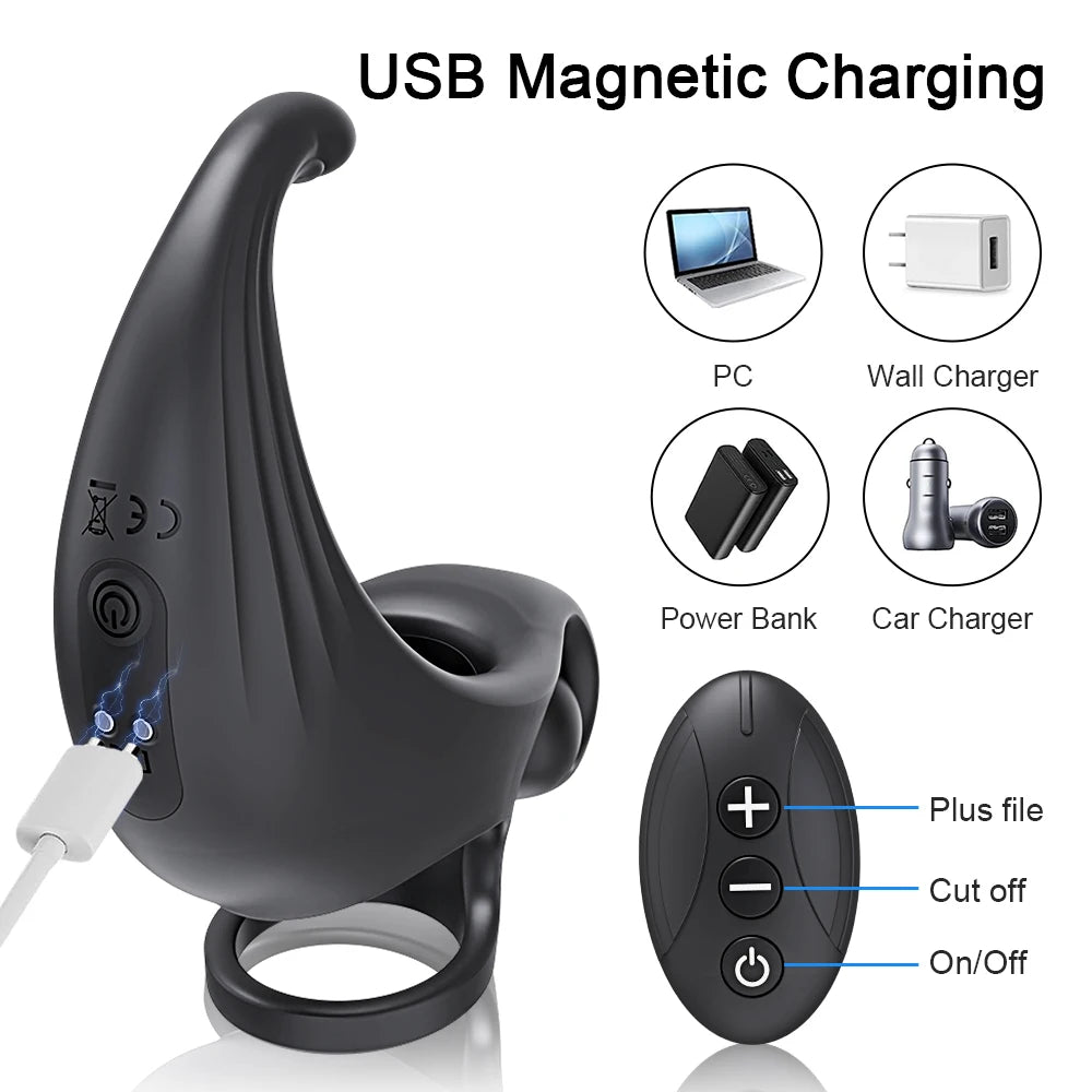Vibrating Lock Ring With Remote Control Clitoris Stimulation