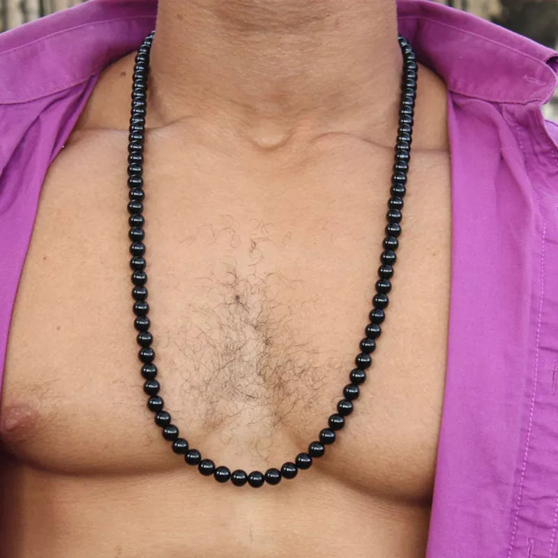 Black Stone Beaded Necklace
