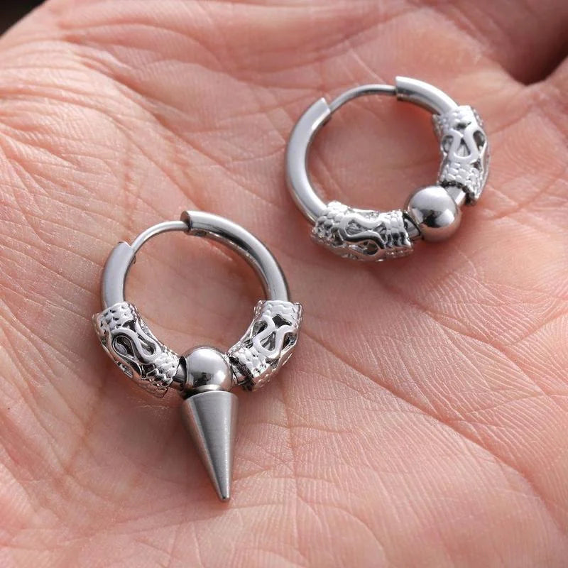 Classic Men Stainless Steel Hoop Earrings