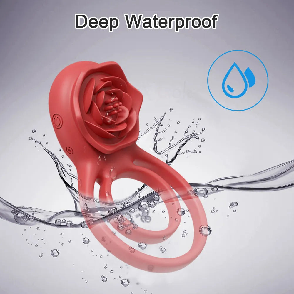 Rose Vibrator Lock Ring With Wireless Remote Control
