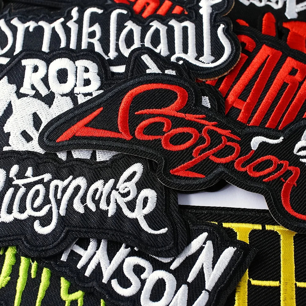 25Pcs/Lot Iron On Rock Band Patches Embroidered Applique Fabric DIY Garment Apparel