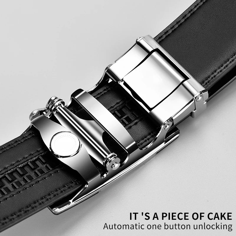 Mens High Quality Luxury Faux Leather Belt For Men With Automatic Buckle