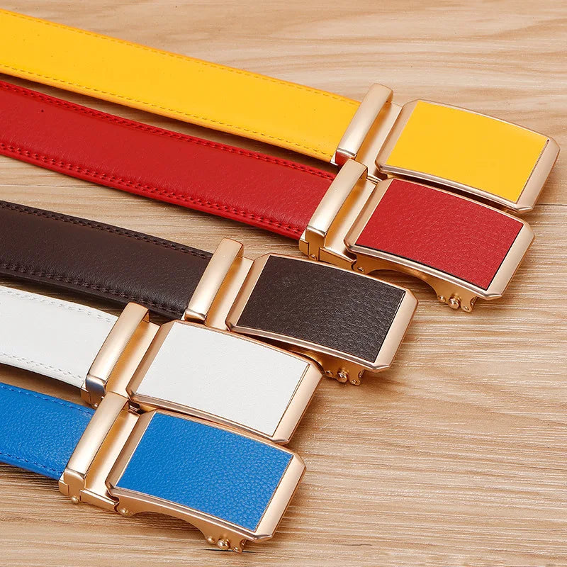 Mens High Fashion Solid Color Belts With Adjustable Belt Designer Automatic buckle