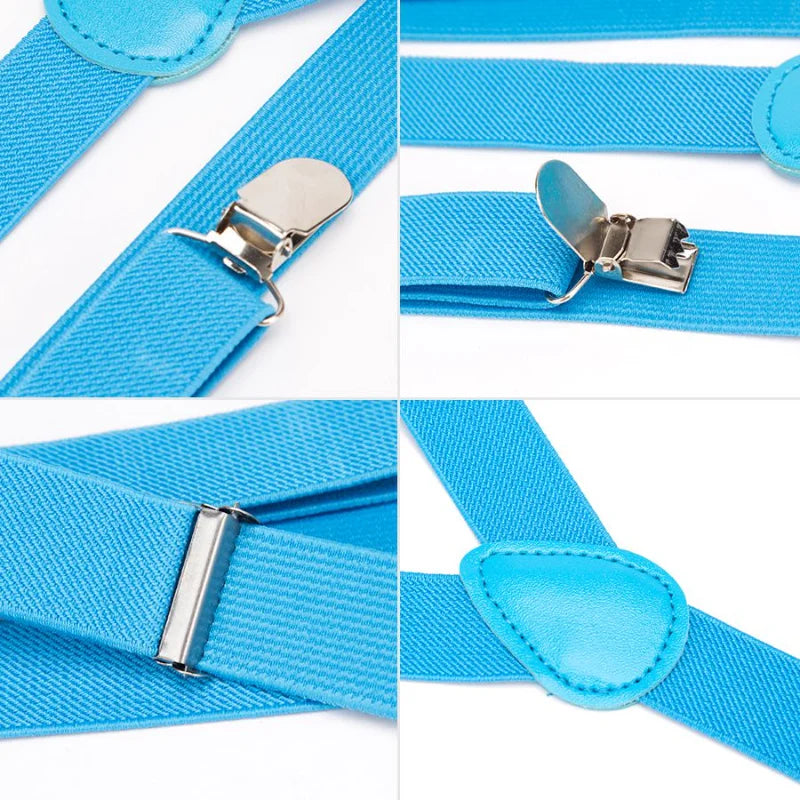 Suspender Bowtie Set Clip-on Buckle Strap Adjustable Elastic Y-Back Brace
