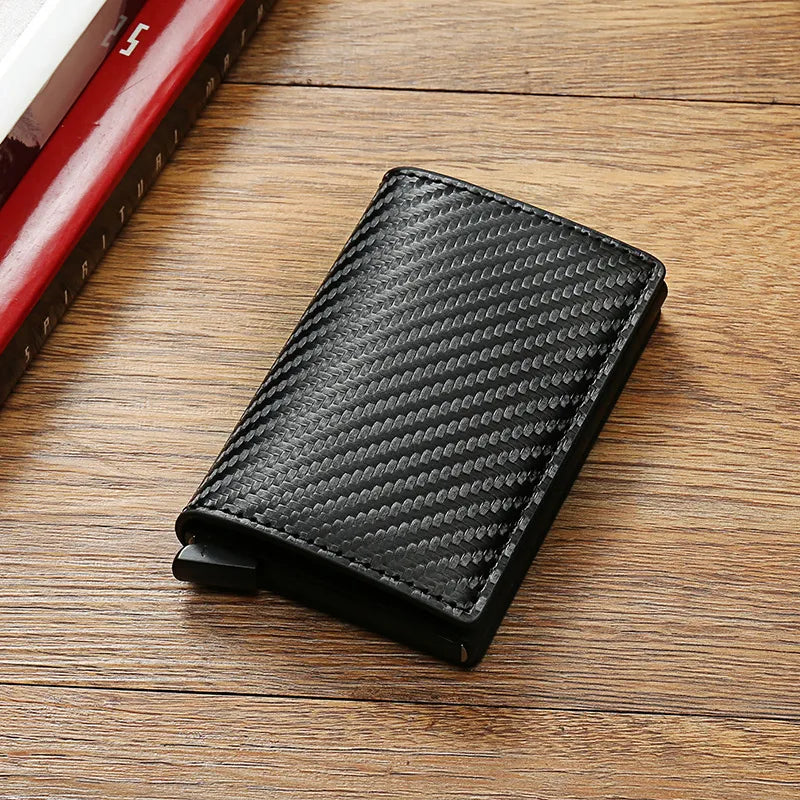 Carbon Fiber Card Holder/Wallet RFID Black Magic Trifold Slim Mini Wallet