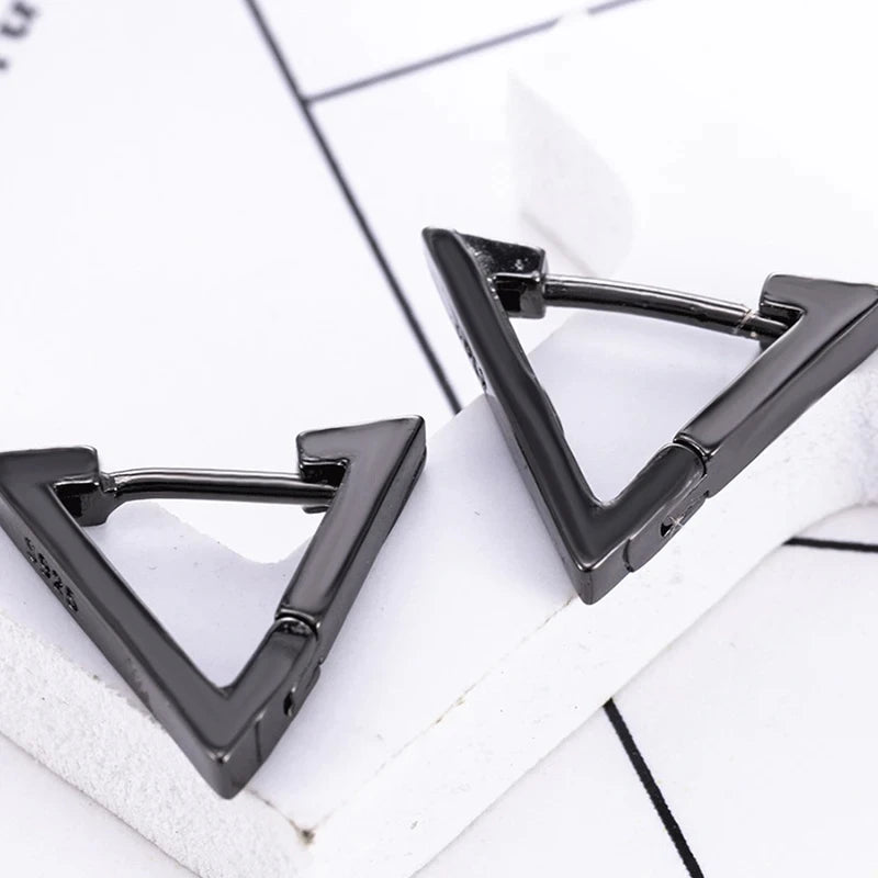 Black-Color Multiple Styles Stainless Steel Stud Earrings For Men
