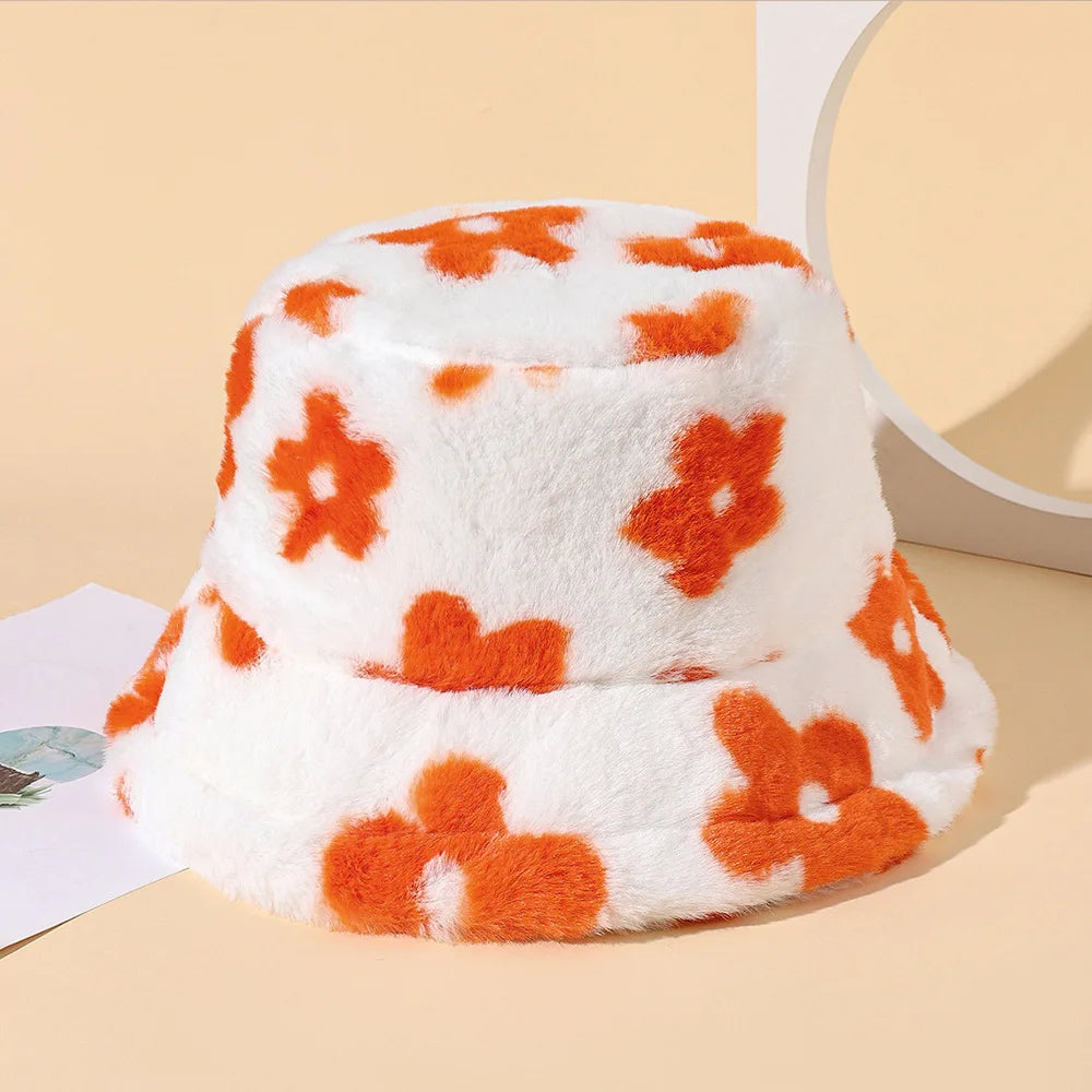 Flower Power Fluffy Bucket Fisherman Hat