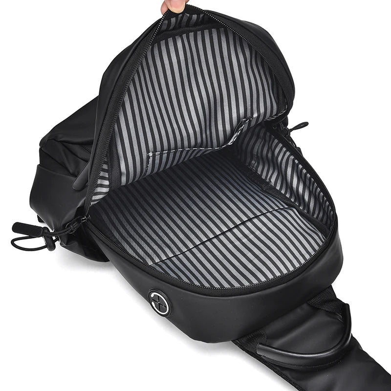 Fashion Male Leisure Chest Bags Waterproof Crossbody With Large Pockets Zipper