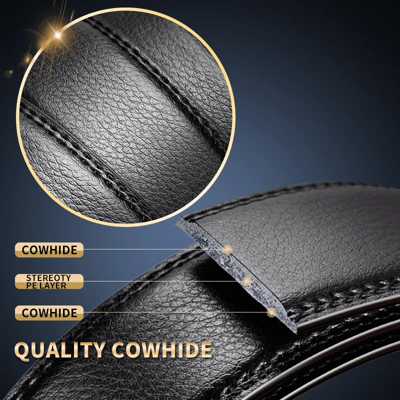 Mens High Quality Luxury Faux Leather Belt For Men With Automatic Buckle