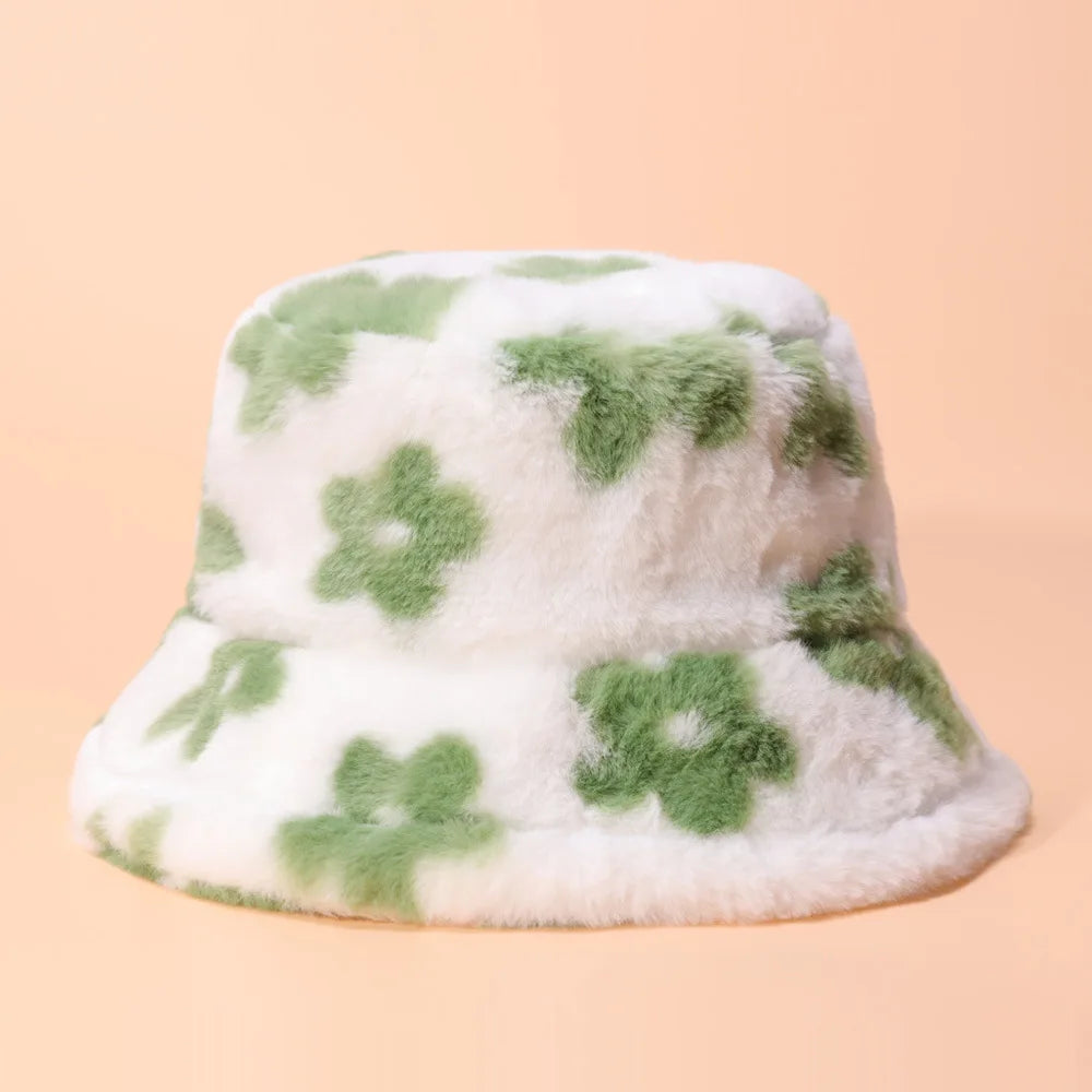 Flower Power Fluffy Bucket Fisherman Hat