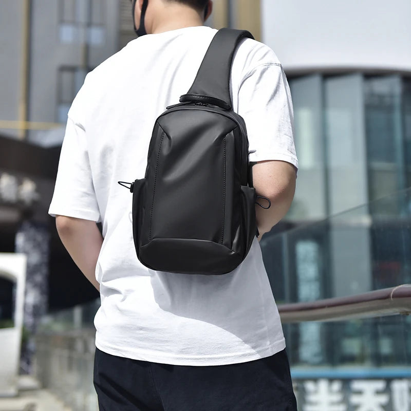 Fashion Male Leisure Chest Bags Waterproof Crossbody With Large Pockets Zipper