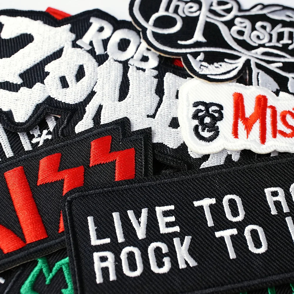 25Pcs/Lot Iron On Rock Band Patches Embroidered Applique Fabric DIY Garment Apparel