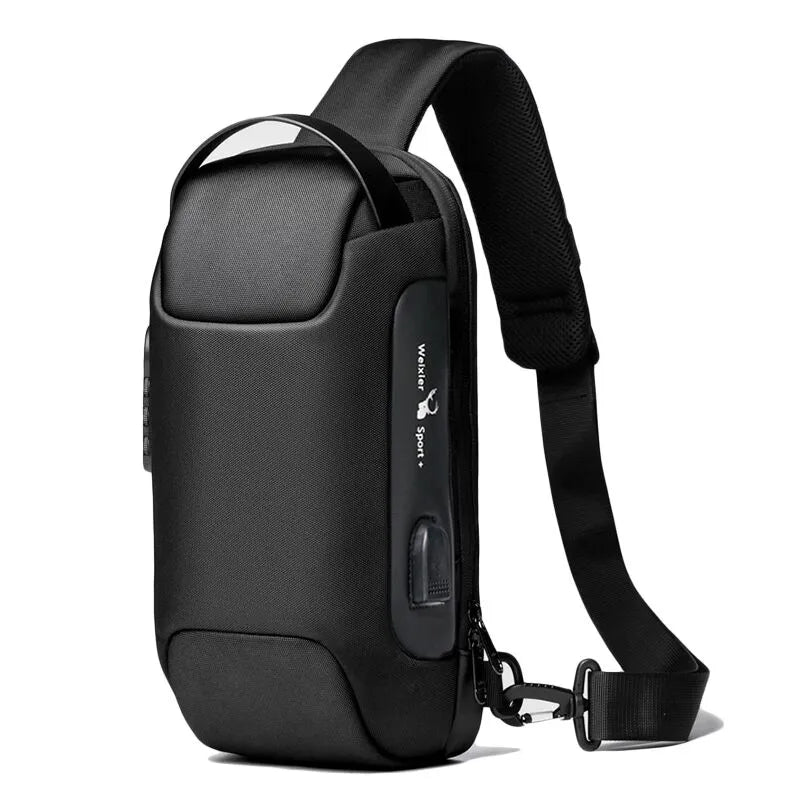Men's Anti-theft Crossbody Bag, Large Capacity Single Shoulder Strap