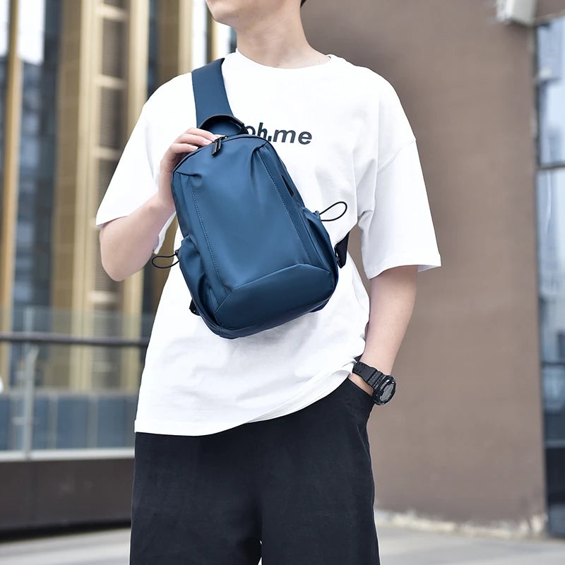 Fashion Male Leisure Chest Bags Waterproof Crossbody With Large Pockets Zipper