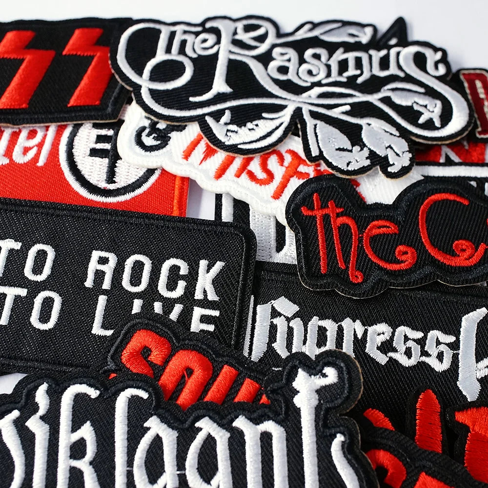 25Pcs/Lot Iron On Rock Band Patches Embroidered Applique Fabric DIY Garment Apparel