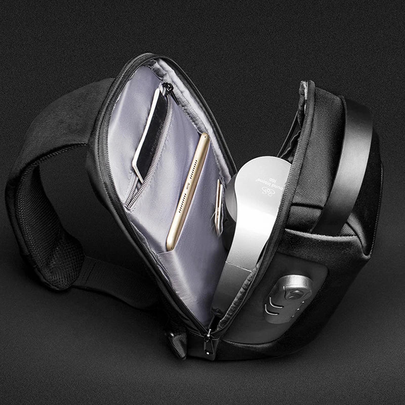 Men's Anti-theft Crossbody Bag, Large Capacity Single Shoulder Strap