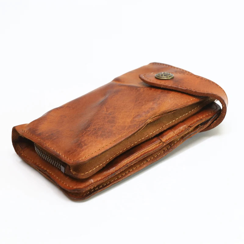 Genuine Leather Vintage Cowhide Large Capacity Wallet