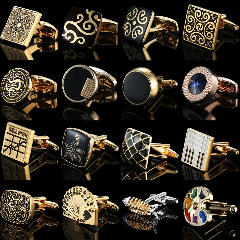 Retro Gold Color Cufflinks
