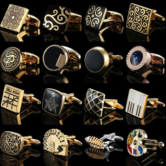 Retro Gold Color Cufflinks