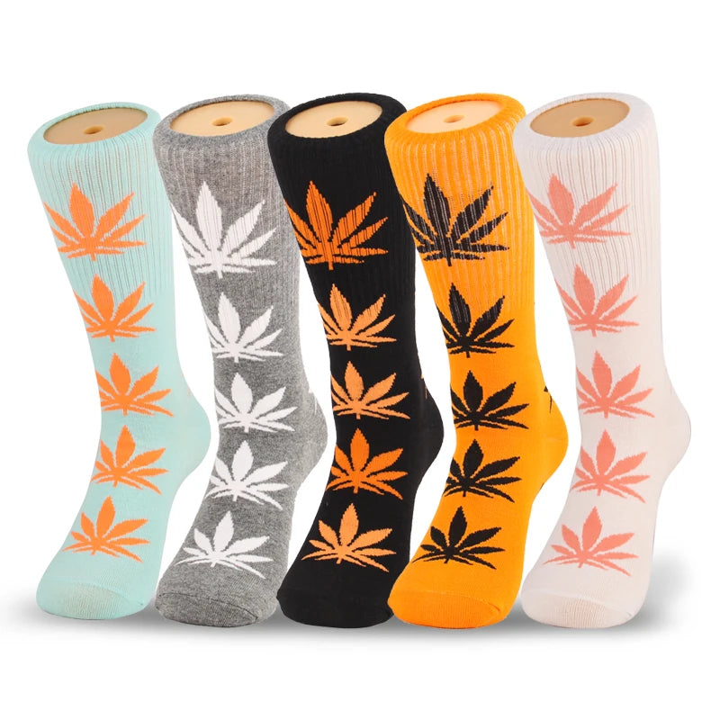 5 Pair Men's Fashion Business Hemp Cotton Socks Street Fashion Skateboard Socks