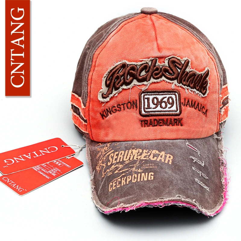 Summer Fashion Vintage Baseball Cap Washed Cotton Snapback Embroidery Caps For Men