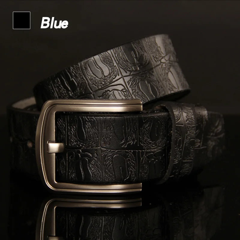 Men's Designer Belt High Quality Luxury Crocodile Pin Buckle