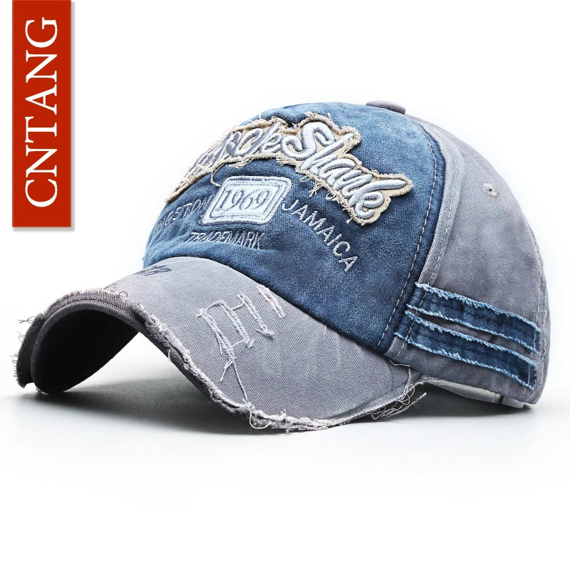 Summer Fashion Vintage Baseball Cap Washed Cotton Snapback Embroidery Caps For Men