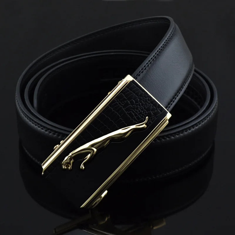 Men's High Quality Split Leather Belt With Fashion Automatic Buckle