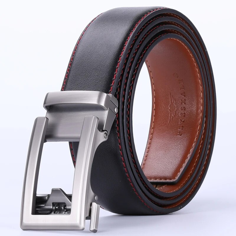 Men's Brown Coffee/Black/Grass Green Belt With Automatic Ratchet Buckle
