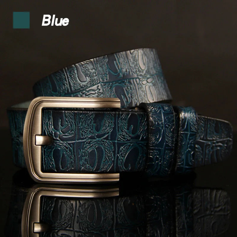 Men's Designer Belt High Quality Luxury Crocodile Pin Buckle