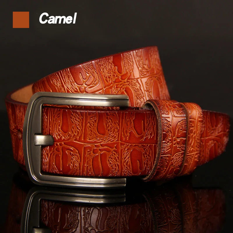 Men's Designer Belt High Quality Luxury Crocodile Pin Buckle
