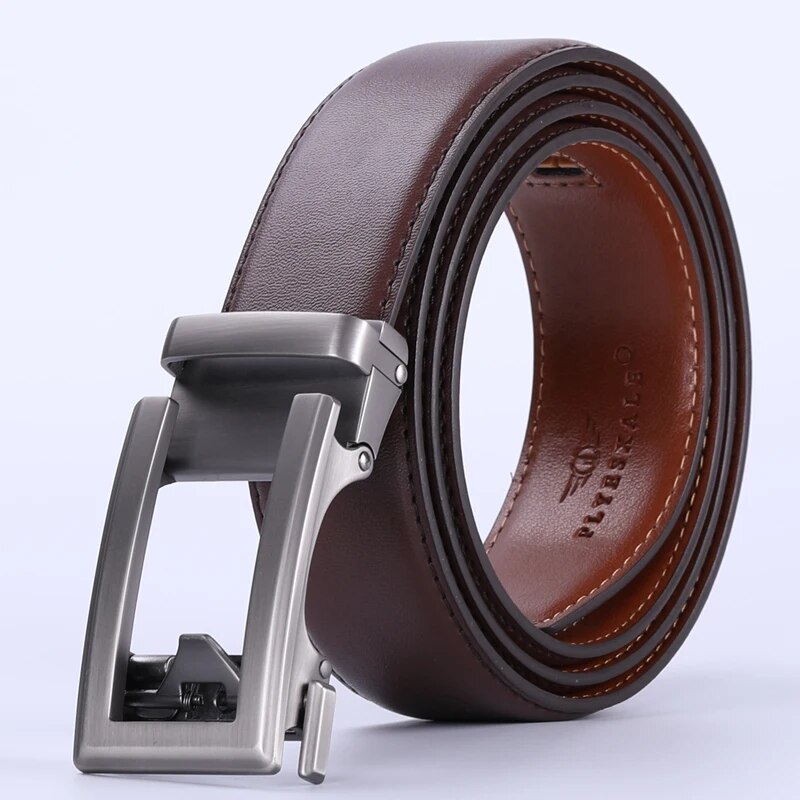 Men's Brown Coffee/Black/Grass Green Belt With Automatic Ratchet Buckle
