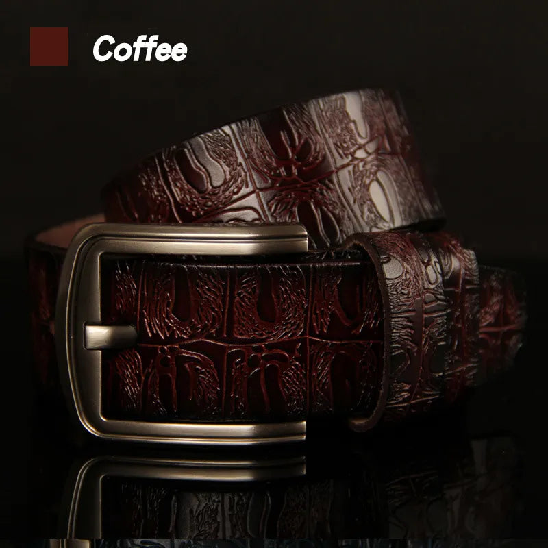 Men's Designer Belt High Quality Luxury Crocodile Pin Buckle