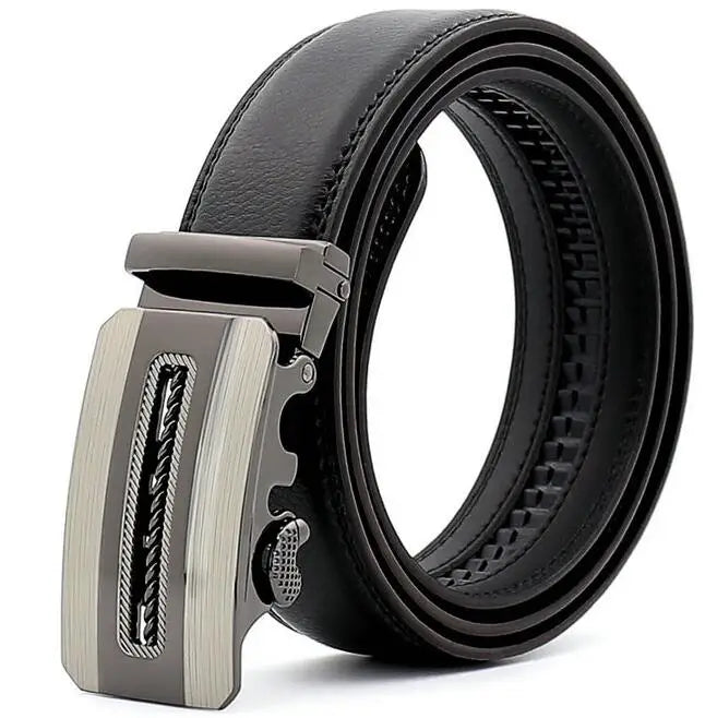 Men's High Quality Split Leather Belt With Fashion Automatic Buckle