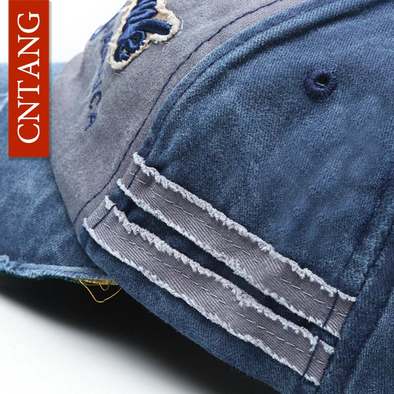 Summer Fashion Vintage Baseball Cap Washed Cotton Snapback Embroidery Caps For Men