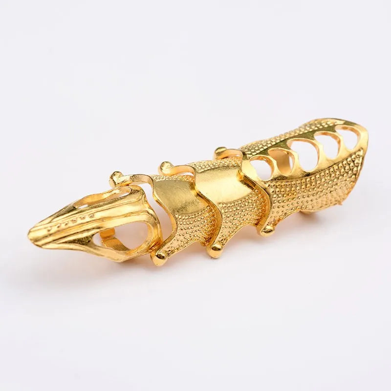 Men's Docona Punk knight Skull Double Finger Ring/Knuckle Armour