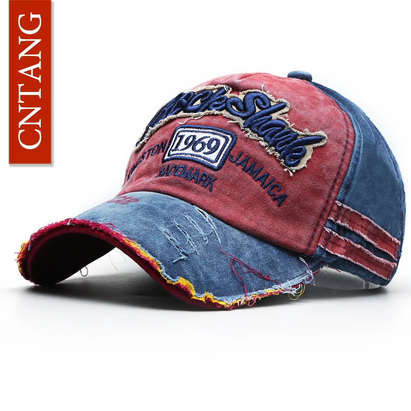 Summer Fashion Vintage Baseball Cap Washed Cotton Snapback Embroidery Caps For Men