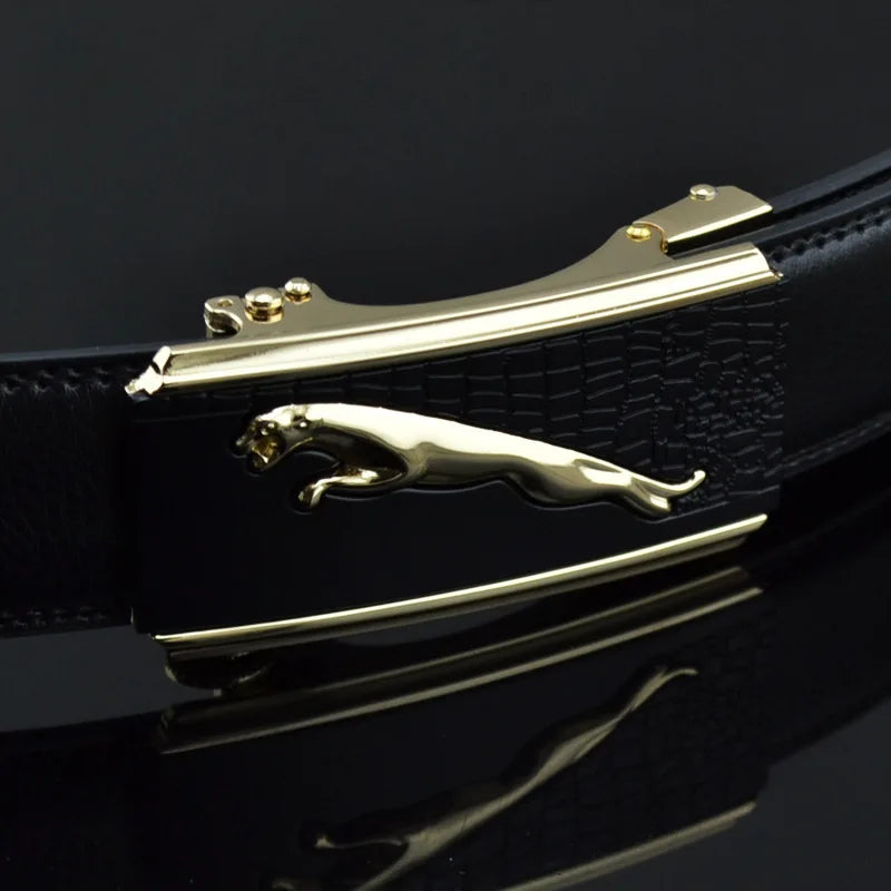 Men's High Quality Split Leather Belt With Fashion Automatic Buckle