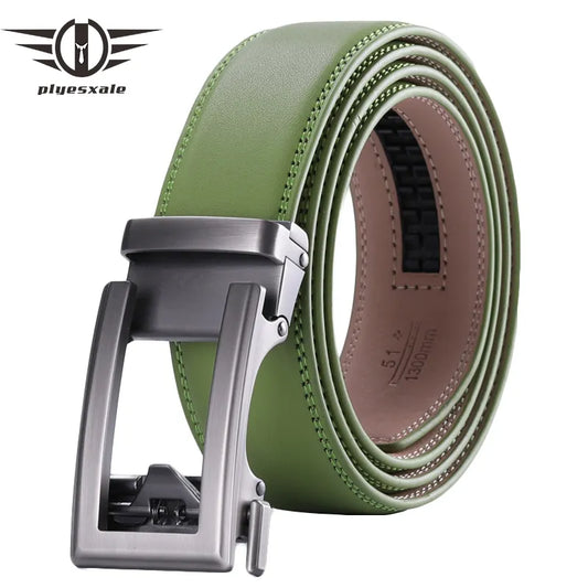 Men's Brown Coffee/Black/Grass Green Belt With Automatic Ratchet Buckle