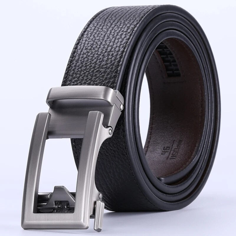 Men's Brown Coffee/Black/Grass Green Belt With Automatic Ratchet Buckle
