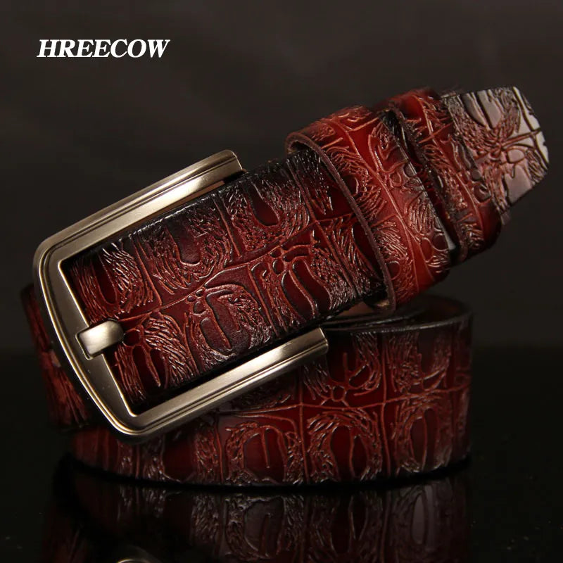 Men's Designer Belt High Quality Luxury Crocodile Pin Buckle